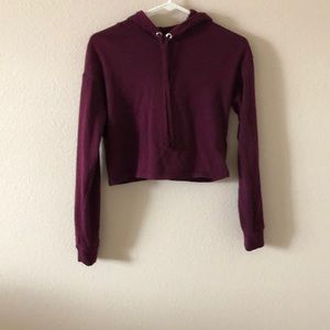 maroon cropped hoodie